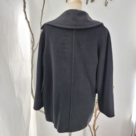 Max mara black 100% virgin wool pea coat - Picture 6 of 16